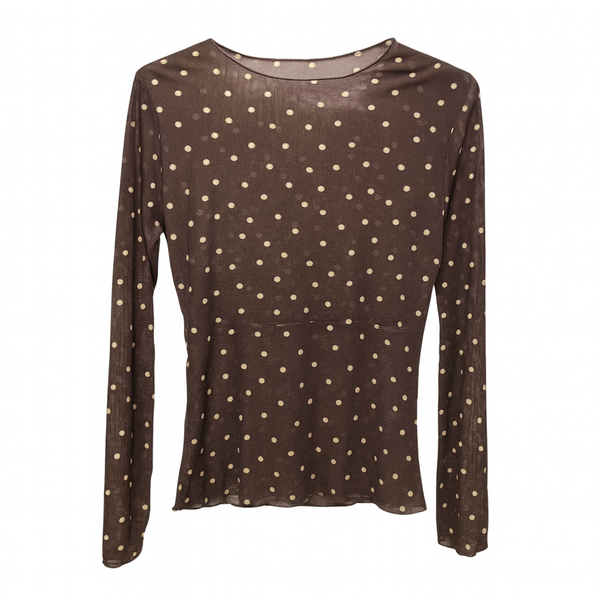 Sheer Top Dotty Brown