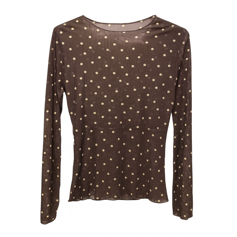 Sheer Top Dotty Brown