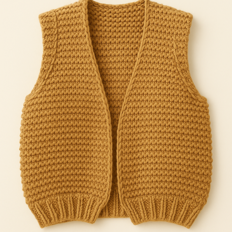 Knitted Gilet Gisele Camel