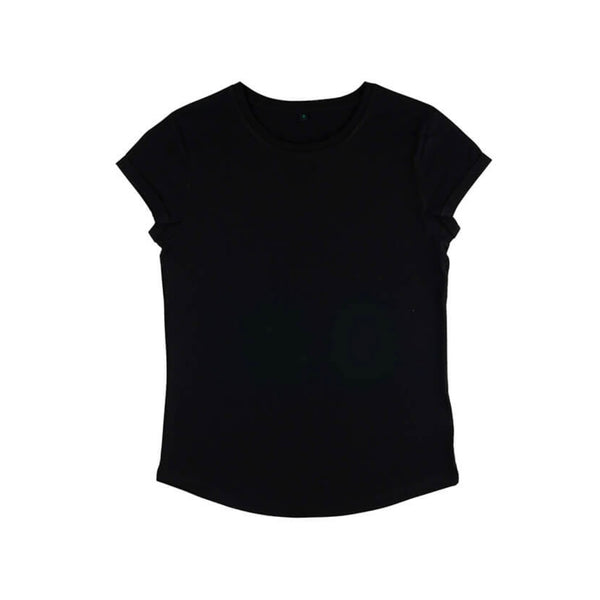 Organic t-shirt with rolled sleeves Black