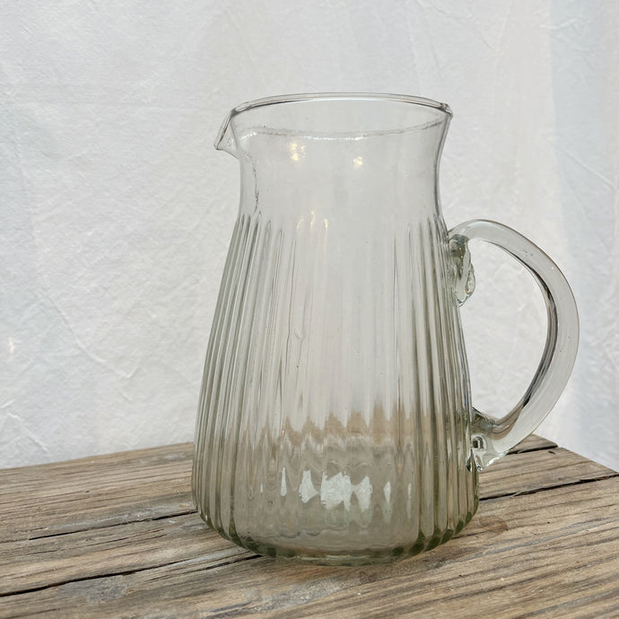 Glass Ribbed Jug