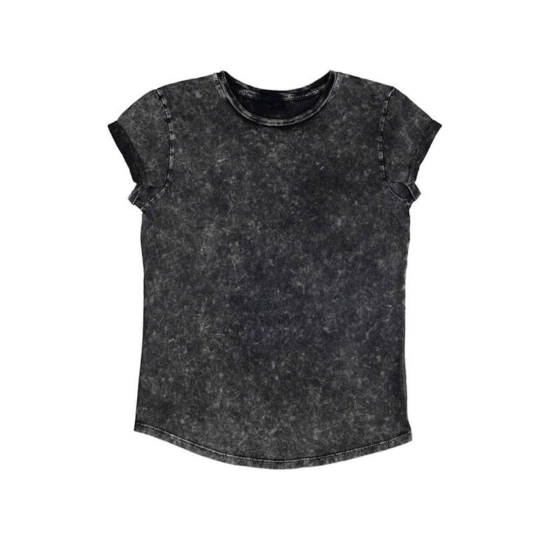 Organic t-shirt with rolled sleeves Faded Black