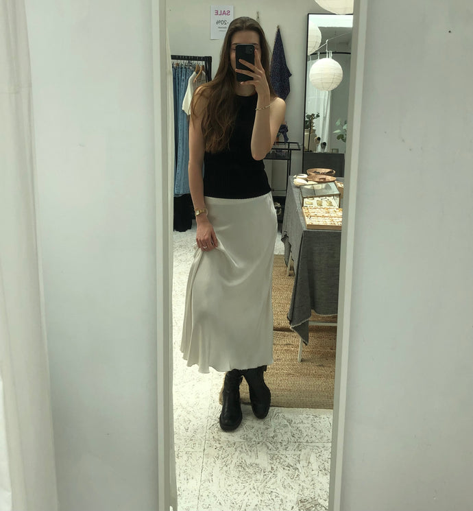 Midi Satin Skirt Eva