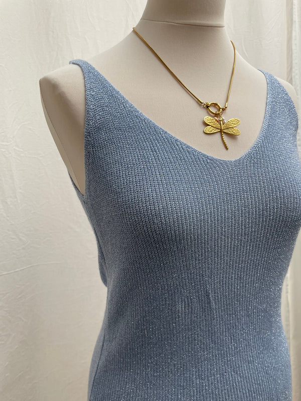Glitter Top Rosa Light Blue
