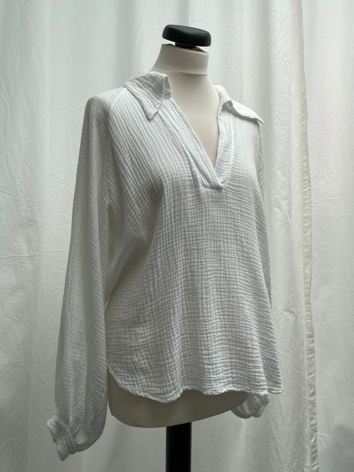 V-Neck Blouse Bella White