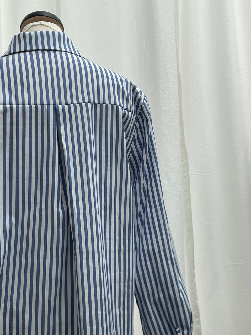Classic Blouse Striped Grey
