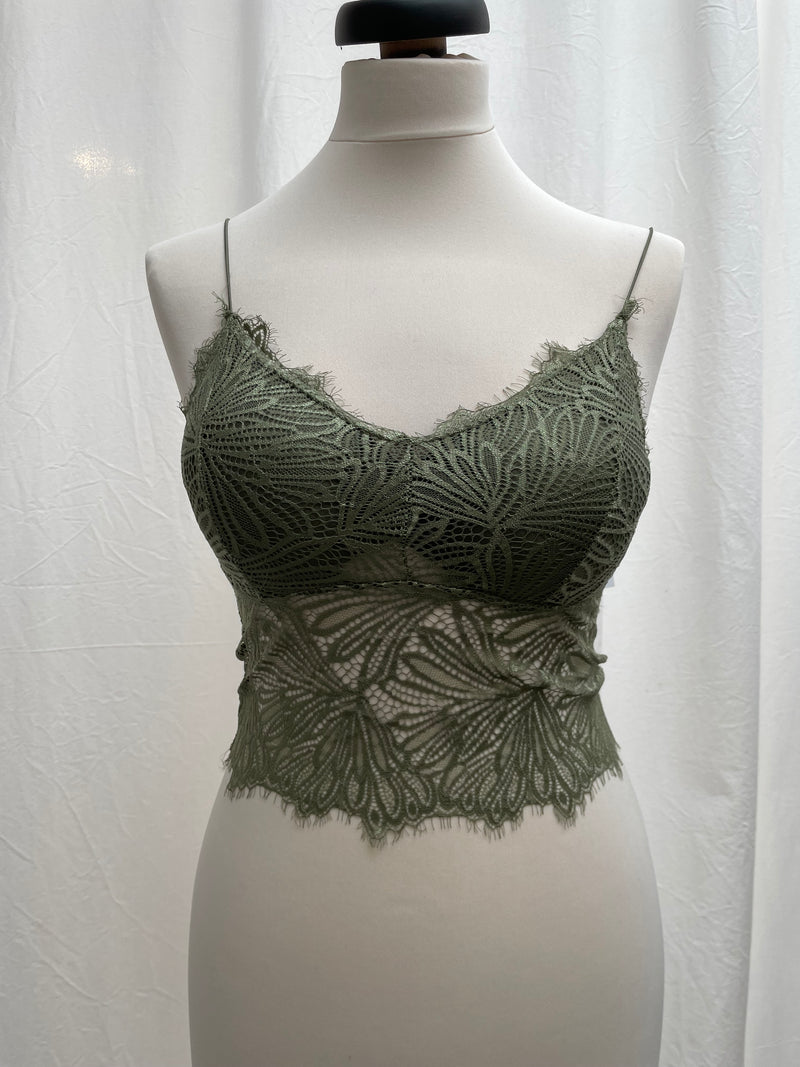 Lace Bralette Green