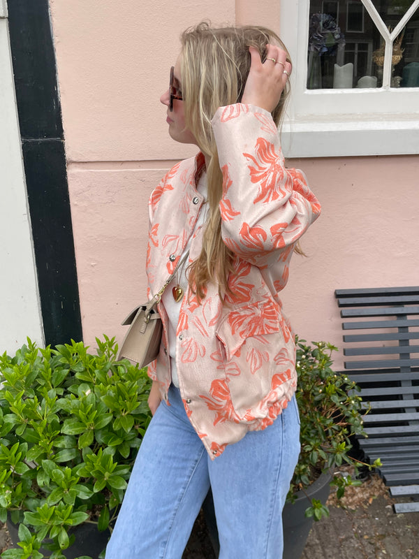 Jacket flowers orange