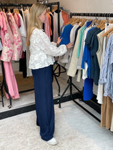 Load image into Gallery viewer, Satin Pants Libby Navy Blue
