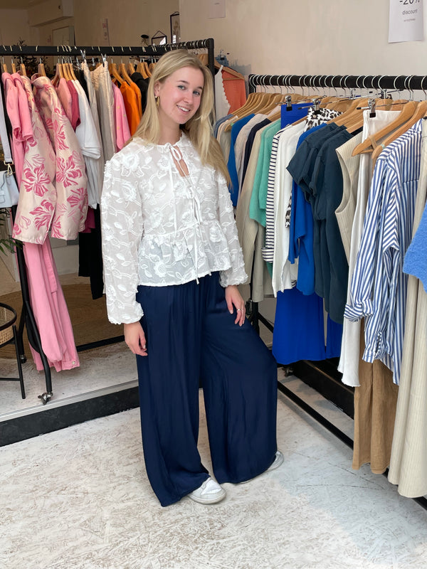 Satin Pants Libby Navy Blue