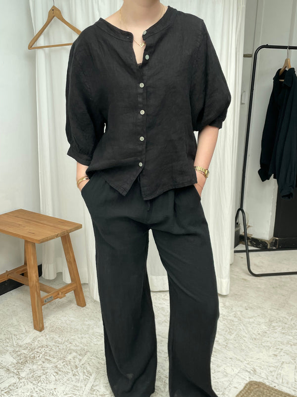 Linnen Pants Black