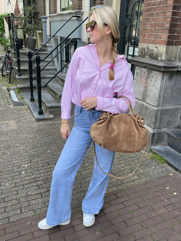 Classic Blouse Striped Pink