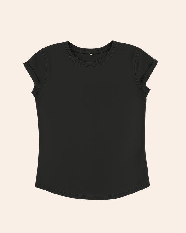 Organic t-shirt with rolled sleeves Black