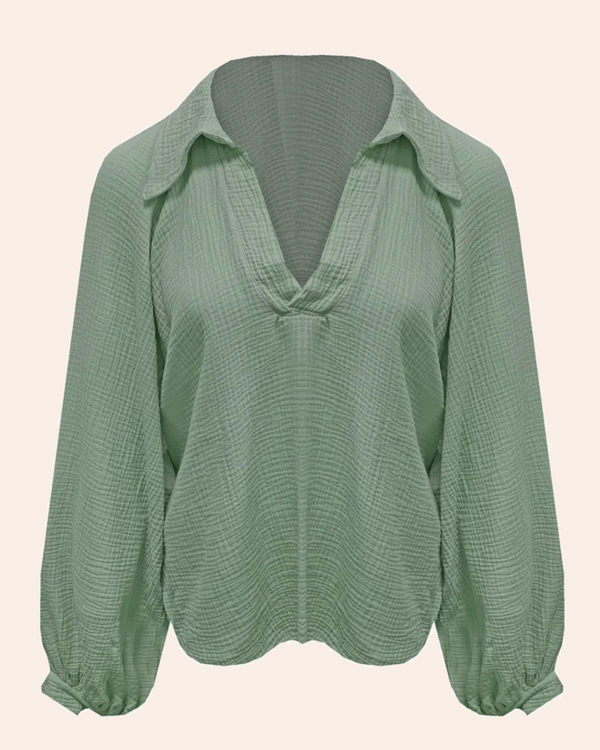 V-Neck Blouse Bella Green