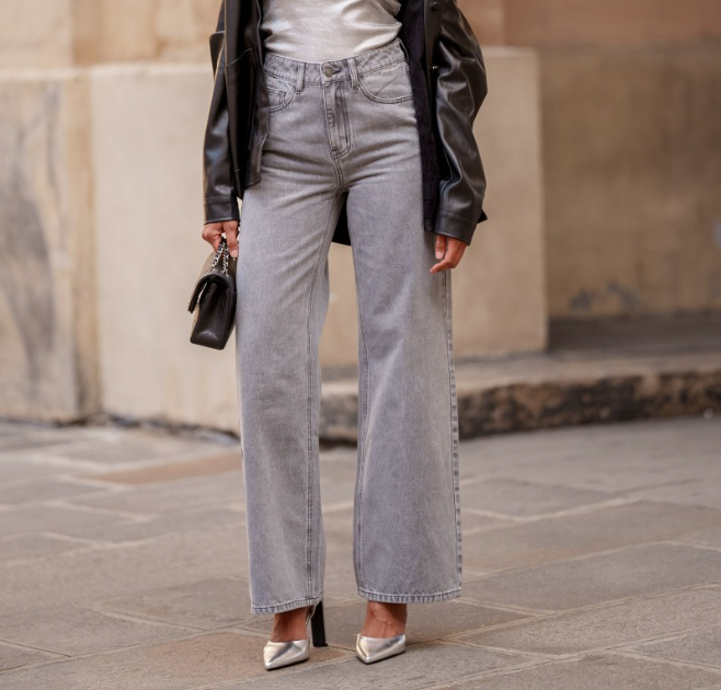 Wide-Leg Jeans Celestin Grey
