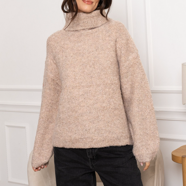 Oversized Col Knit Colby Taupe