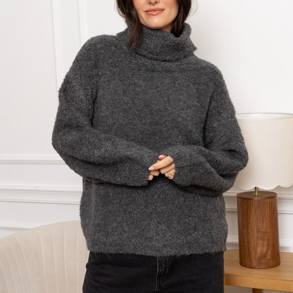 Oversized Col Knit Colby Grey