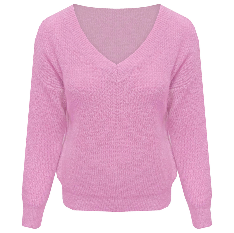 V-Neck Knit Ella Pink