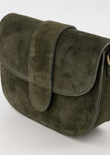 Load image into Gallery viewer, Crossbodybag Moon DarkGreen Suede
