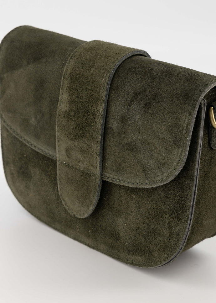 Crossbodybag Moon DarkGreen Suede