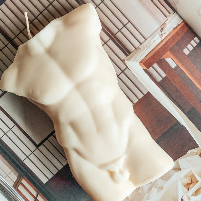 Male Body Candle Big - Ivory